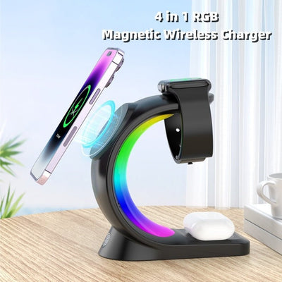 4 - in - 1 Magnetic Wireless Charger – Fast Charge iPhone & AirPods0Zenova