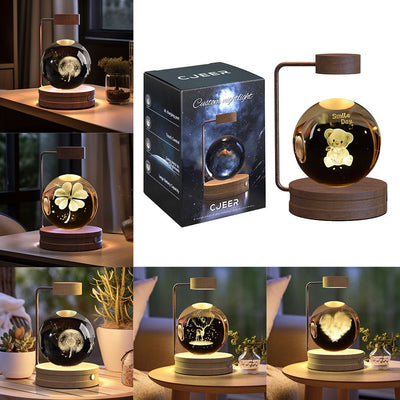Crystal Ball Cosmic Dinosaur Nachtlampje – USB Aangedreven Sfeerverlichting0Zenova