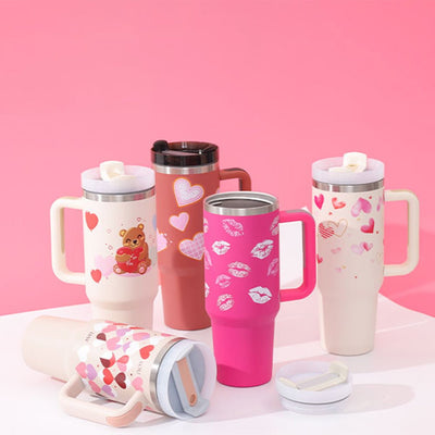 Geïsoleerde Tumbler met Handvat en Rietje0Zenova