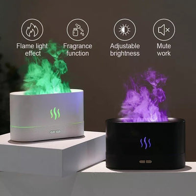 Ultrasone Vlam Aroma Diffuser met RGB LED0Zenova